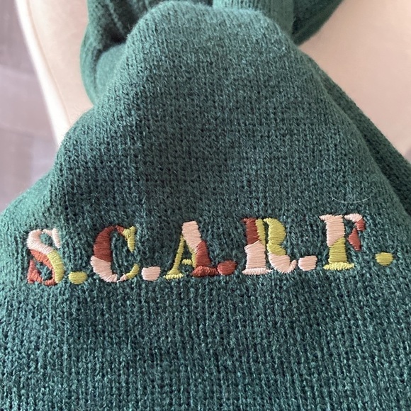 Gorgeous hunter green knit scarf camo military patriotic American army fall - Picture 3 of 10